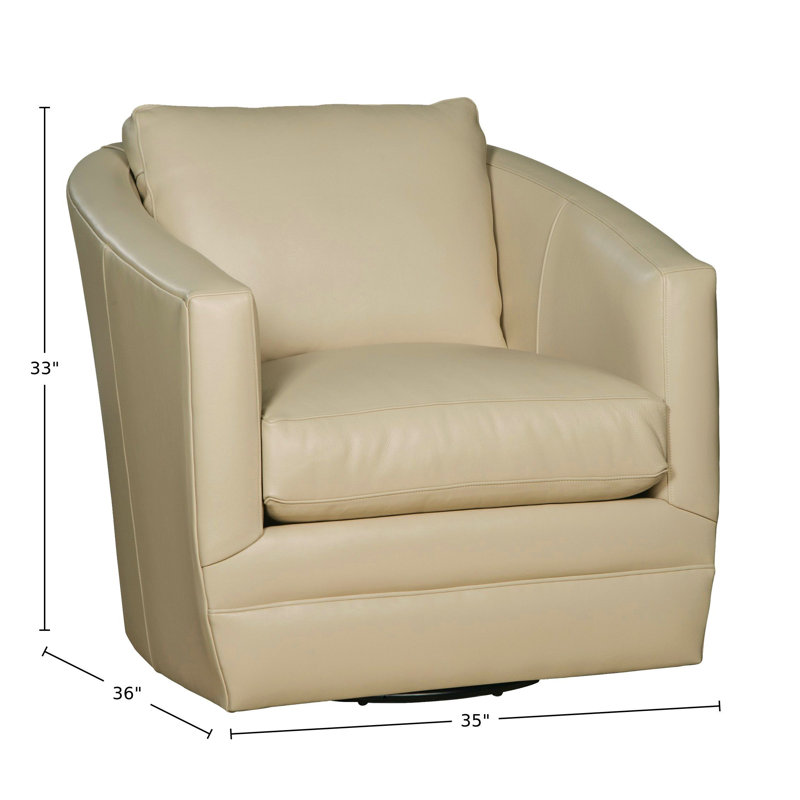 Fauteuil Mikylie CAL117 de 35 po en cuir véritable, Cuir véritable kaki
