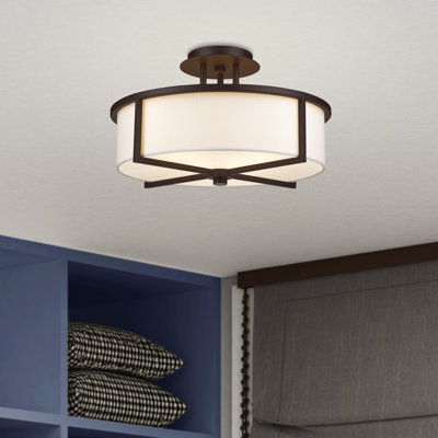 Plafonnier semi-encastré 3 lumières 16 po Charlieann