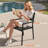 Deen Auminum Stackable Outdoor Dining Armchair-134106875-118337269