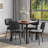 PU Leather Upholstered Side Dining Chairs Set with Backrest (Set of 4)-1298915355
