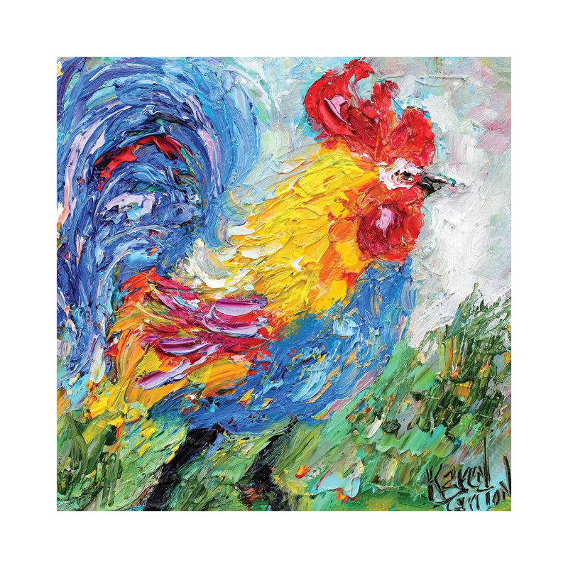 Little Rooster 1 Piece Wrapped Canvas Painting, 30.48 cm H x 30.48 cm W