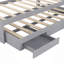 Lit plateforme simple TG avec tête de rangement à DEL, station de charge, lit gigogne simple et 2 tiroirs-2098471020