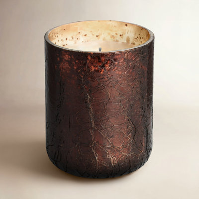  Noble Holiday Midnight Pumpkin Small Crackle Glass Candle