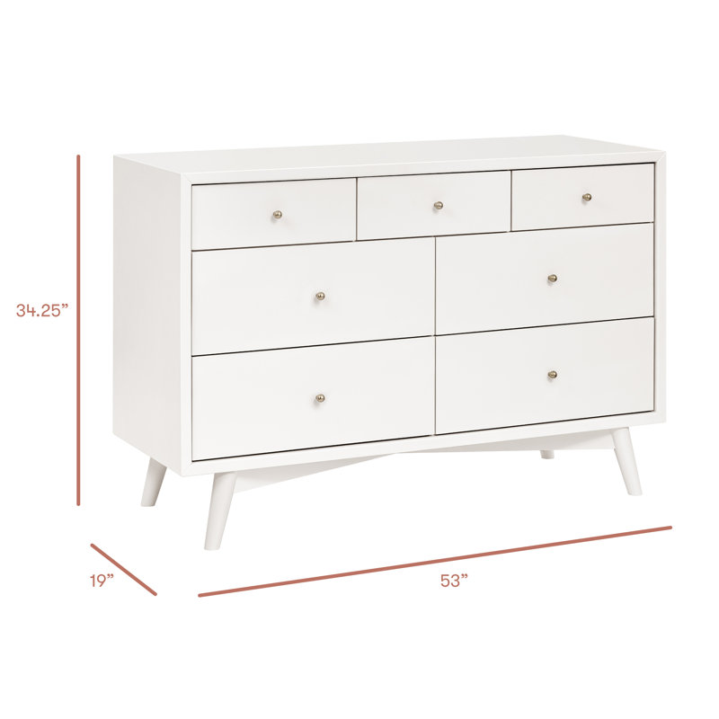 Palma 7-Drawer Assembled Double Dresser, Warm White