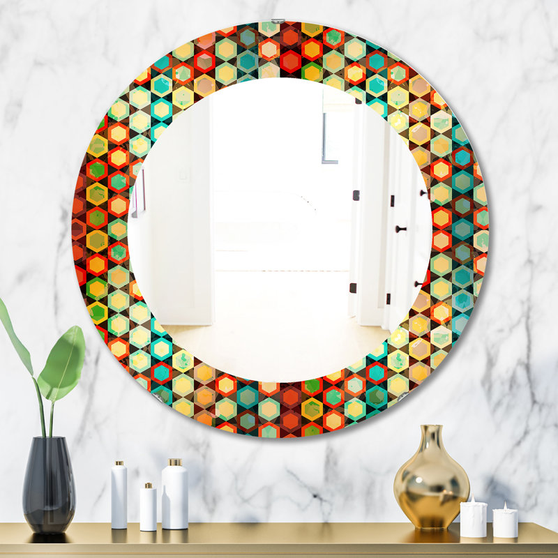 Miroir de coiffeuse Honeycomb, H 31,5 po x l po, Géométrique, Multi-couleur