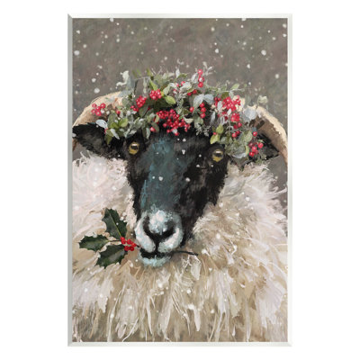 «Holiday Berries Farmhouse Sheep» par Pip Wilson, peinture
