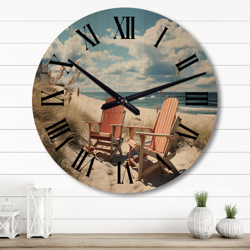 Horloge murale en bois massif Yonathan, Grand