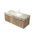 Comptoir en pierre frittée gris clair 48 po et lavabo encastré en céramique Muri avec un trou de robinet pré-percé standard, sans armoire, sans robinet et couvercle d'évier