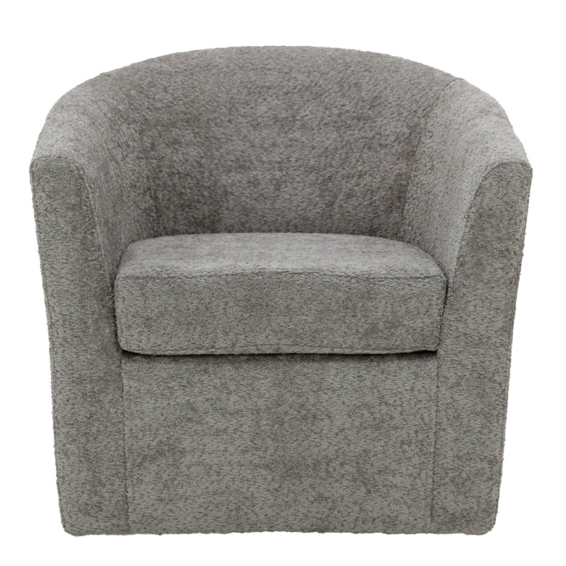 Fauteuil demi-tonneau pivotant 31 po Hansell, Mélange de polyester gris