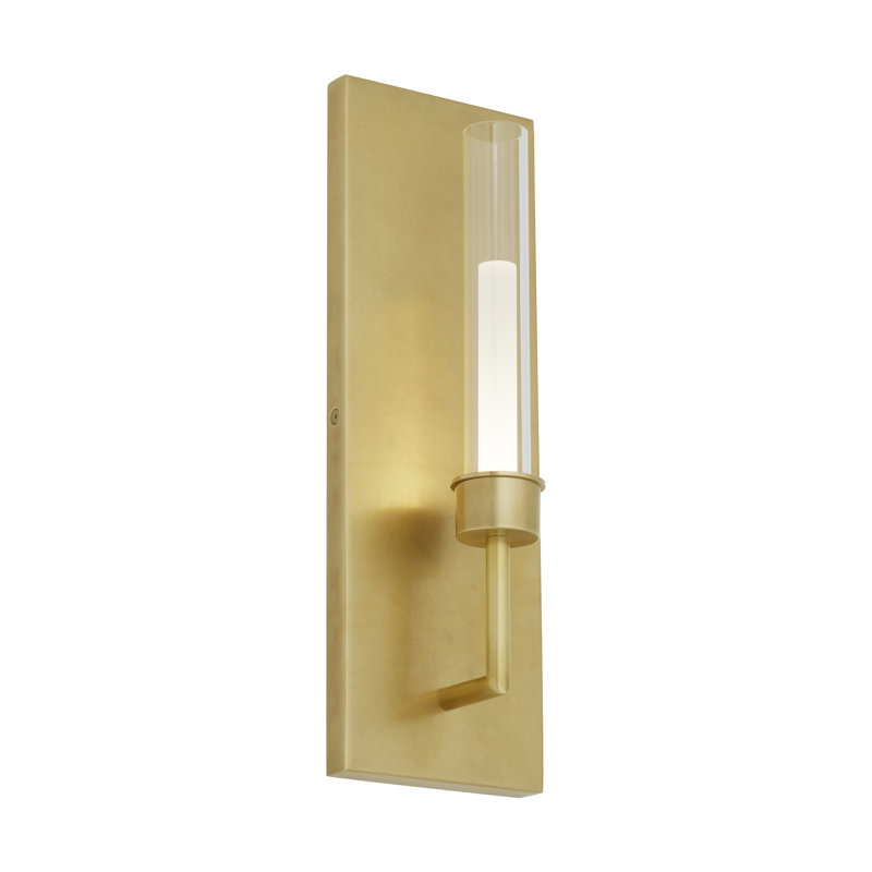 Linger 1 - Light LED Armed Sconce, Natural Brass