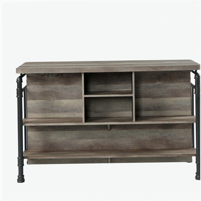 Îlot de cuisine 5 couches en chêne rustique et gris plage