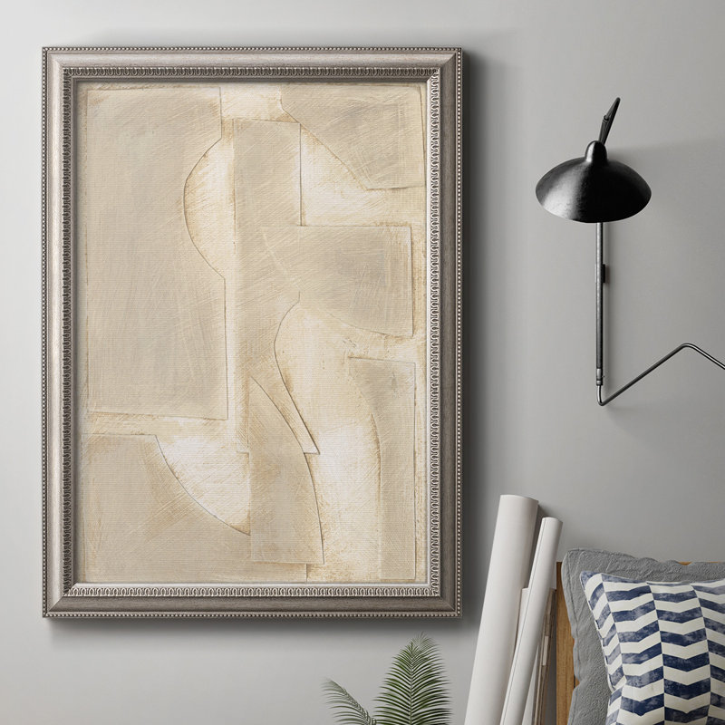 «Buff Abstract Shapes II», toile encadrée de qualité supérieure - prête à être accrochée, H 20 po x l 16 po x P 2,5 po