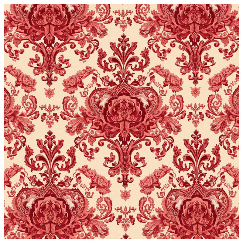 Coussins décoratifs Red Damask, 20 x 20 pouces