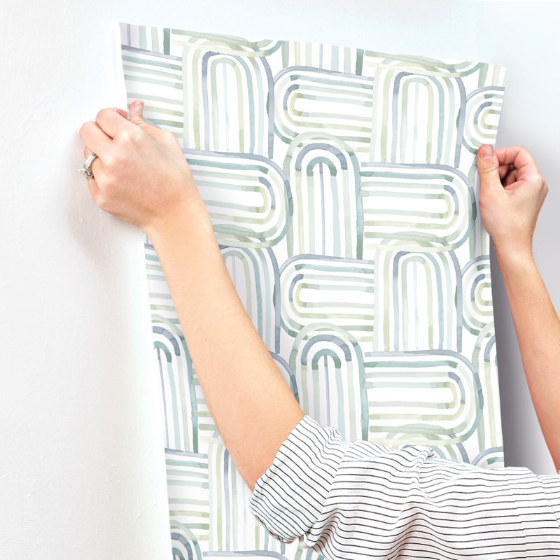 Lolly Blue Arches Wallpaper, Teal