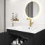 Meuble-lavabo moderne noir de 24 po avec lavabo en céramique blanche, portes à fermeture douce et structure autoportante pour plus de stabilité-246934026-246934031