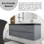60 po X P 20 po P x 22 po Meuble-lavabo flottant double H gris en ciment avec comptoir en quartz noir mat