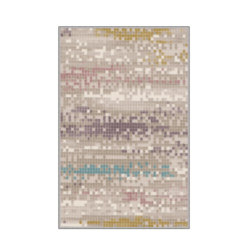 Stylish Woven Carpet, 31.5 x 47.2 inches | 100% Polyester, Pile Height: 0.04 inches, Total Height: 0.31 inches | Antibacterial, Non-Slip PVC Felt Underside | Machine Washable, Perfect for Living Room & Bedroom Decor
