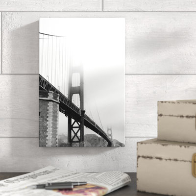 Pont Golden Gate-noir et blanc-imprimé sur toile