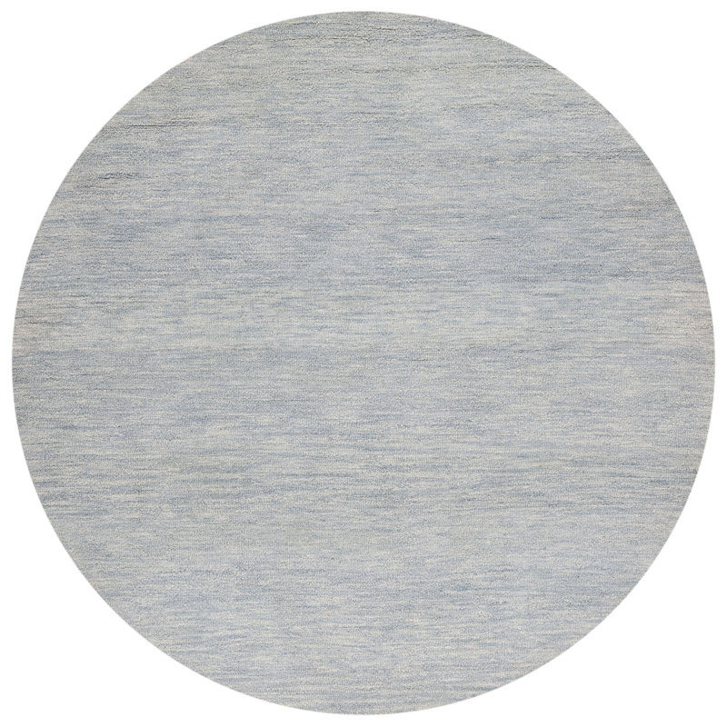 Tapis gris en laine / coton touffeté à la main Estime Metro, Rond 6 pi