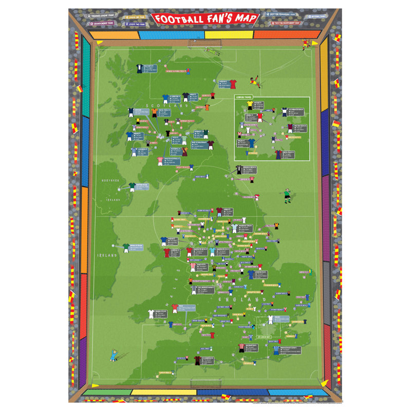 Medium Football Fan's Stadium Map - No Frame Print
