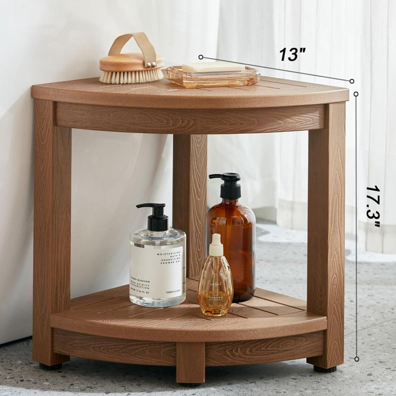 13'' W Shower Bench, Brown