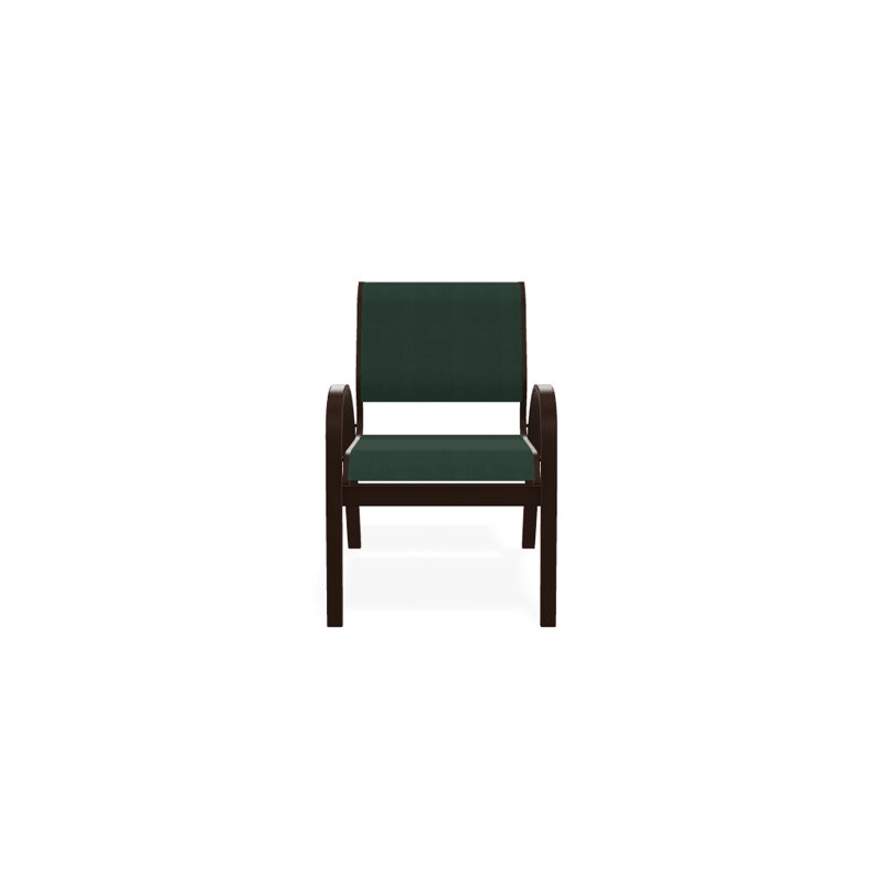 Chaise de patio empilable Hiraku, Vert forêt 22D Sunbrella® vert, Kona texturé
