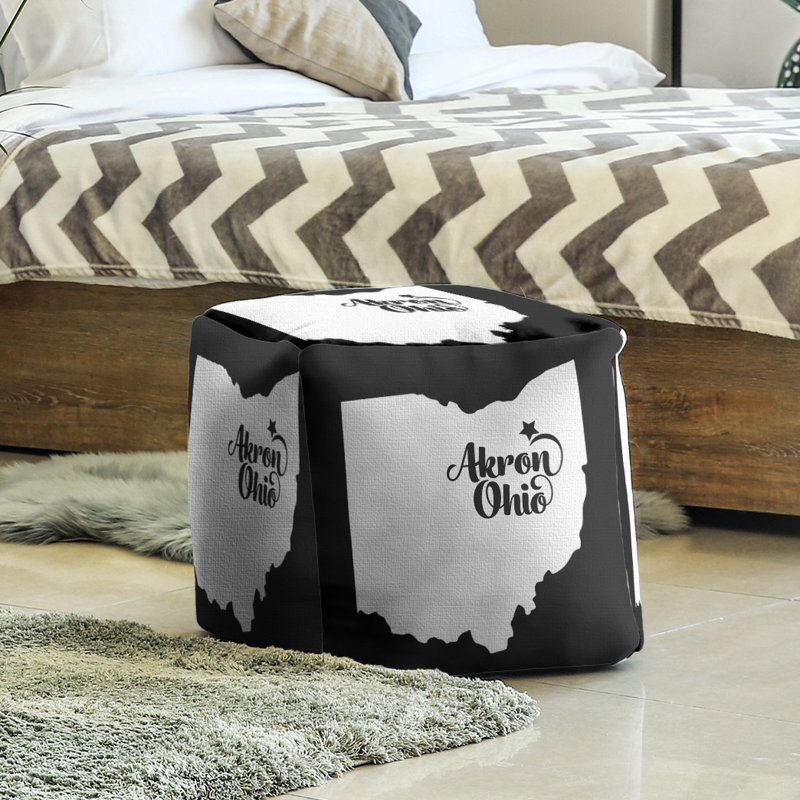 Repose-pieds à cubes ohio akron, Noir