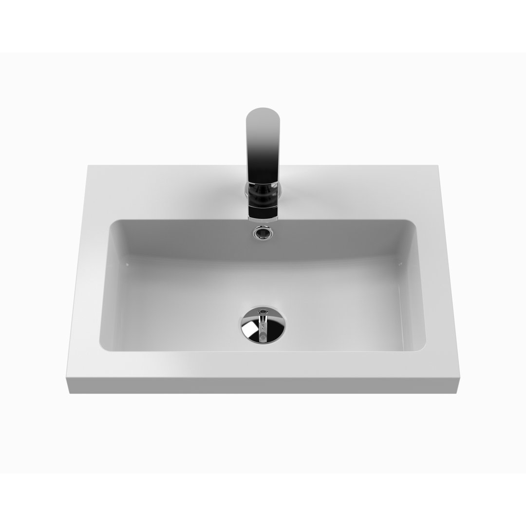 603mm Single Bathroom Vanity with Drop In Polymarble Basin
