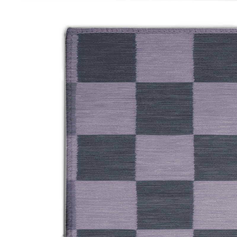 Tapis d'intérieur et d'extérieur à carreaux gris, Rectangulaire 2 pi x 3 pi