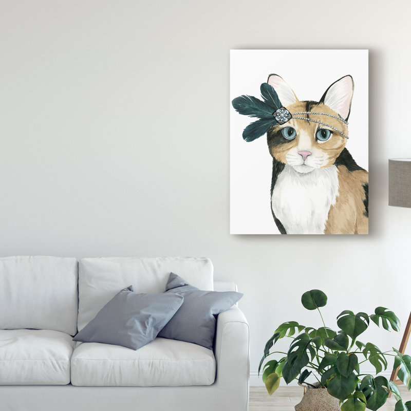 « downton cat ii », peinture sur toile tendue, H 19 po x l 14 po x P 2 po