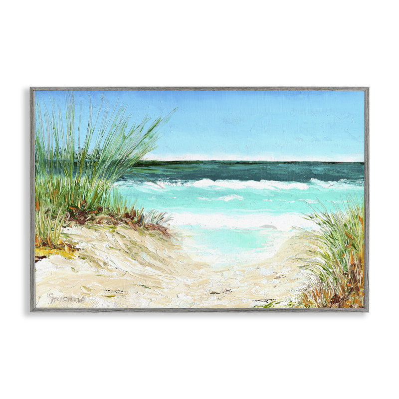 Art de la giclée tropicale avec vue sur la plage par Christine Reichow, Estampe numérique Farmhouse, H 12 po x l 18 po