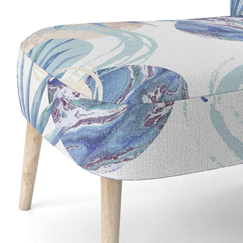 Chaise d'appoint en velours à motif géométrique mauve