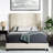 Queen Size Platform Bed With Cover And Side Rails Transitional Fabric