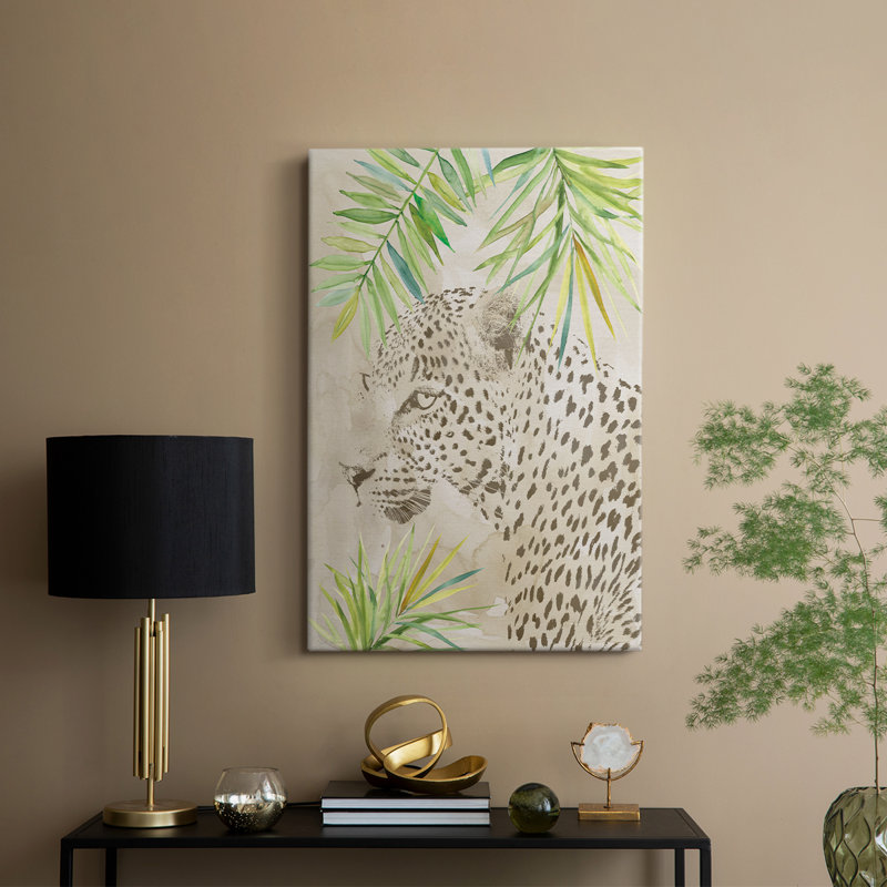 Boho Jungle Cat II -Galery Enveloppé Cavas, H 27 po x l 18 po