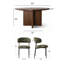 Ensemble de table de salle à manger 60 po avec 6 chaises rembourrées-130010614