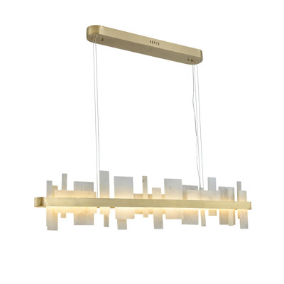 Lustre moderne en or brossé à 8 lumières DEL