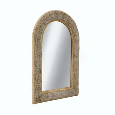 Woven Texture Decorative Arched Mirror