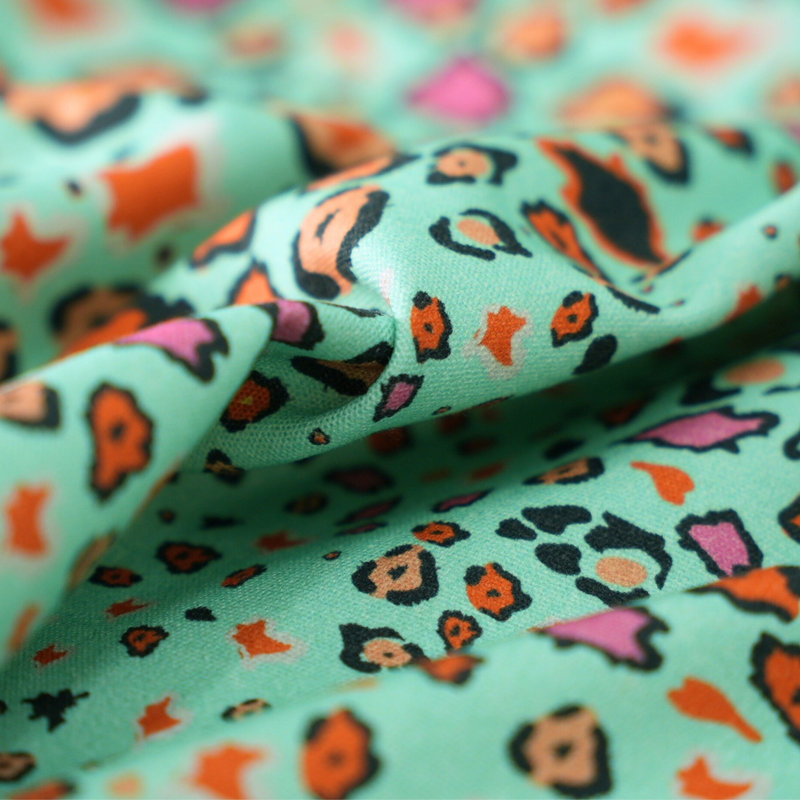Leopard Lights Linen Fabric, Kingfisher