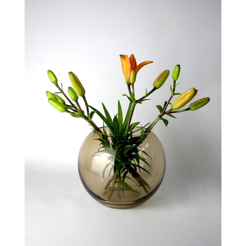 Dahntay Handmade Glass Table Vase, Brown
