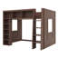 Lit mezzanine en bois avec tablettes de rangement-763299096