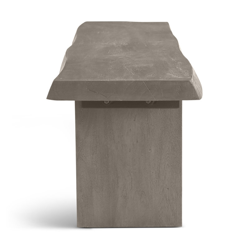 Modern Brazilian Bello Bench, 18" H x 78" W x 15" D, Sandblasted Gray