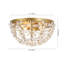 Brass Floral Crystal Flush Mount Ceiling Light with Three Lights