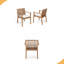 Ensemble de 2 chaises de patio en bois d'acacia robuste, siège imperméable et confortable, capacité de 400 lb-167878207
