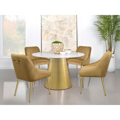 Jacobus 5-pcs Conical Base Round Dining Set