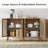 47" W Buffet Cabinet With 4 Slatted Doors, Mid-century Buffet Sideboard With Shelves, Accent Storage Cabinets Cupboard Console For Dining Room, Kitchen, Oak-1520647882