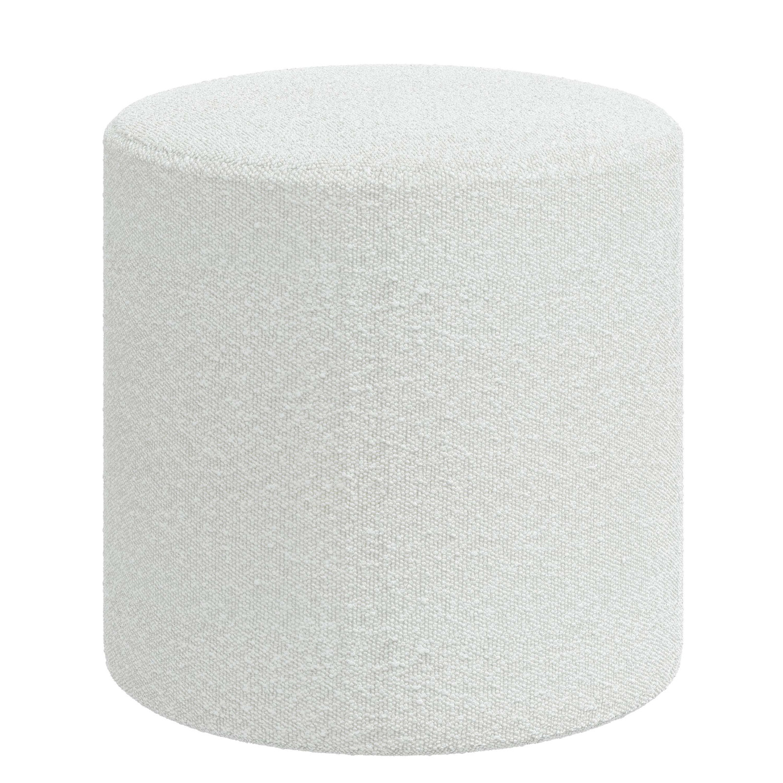 Epaulette Upholstered Ottoman, Classic Ivory Boucle