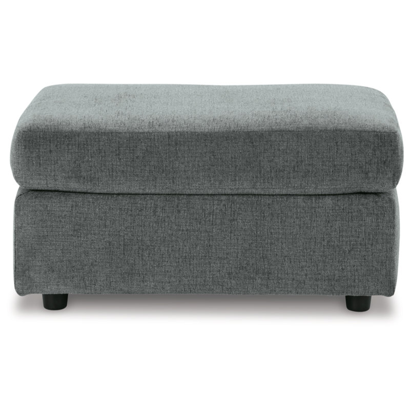 Armstid Upholstered Ottoman, Dark Grey Polyester
