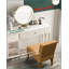 Fauteuil d'appoint sans accoudoirs en tissu pour chambre à coucher, fauteuil de coiffeuse moderne avec pieds en bois massif-136514310