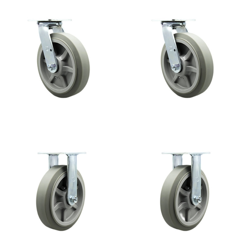 4 Piece Thermoplastic Rubber Caster Set