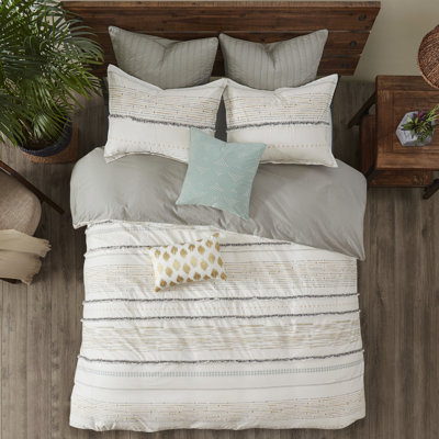 Printed Cotton Duvet Cover For Bedroom - Queen With Tassels & Style Bed Modern Design